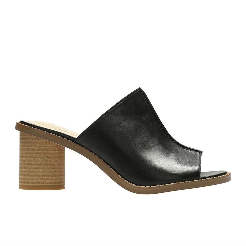 Clarks Glacier Chic Black Leather Sz 7.5